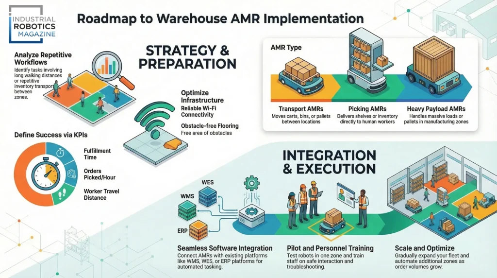 How to Implement Autonomous Mobile Robots in Warehouses