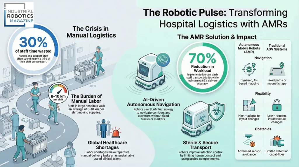 Autonomous Mobile Robots for Hospital Logistics